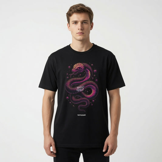 Psychedelic Neon Brain Serpent T-Shirt Unisex - Tommy Spark Bella + Canvas - Trippy Streetwear Festival Design