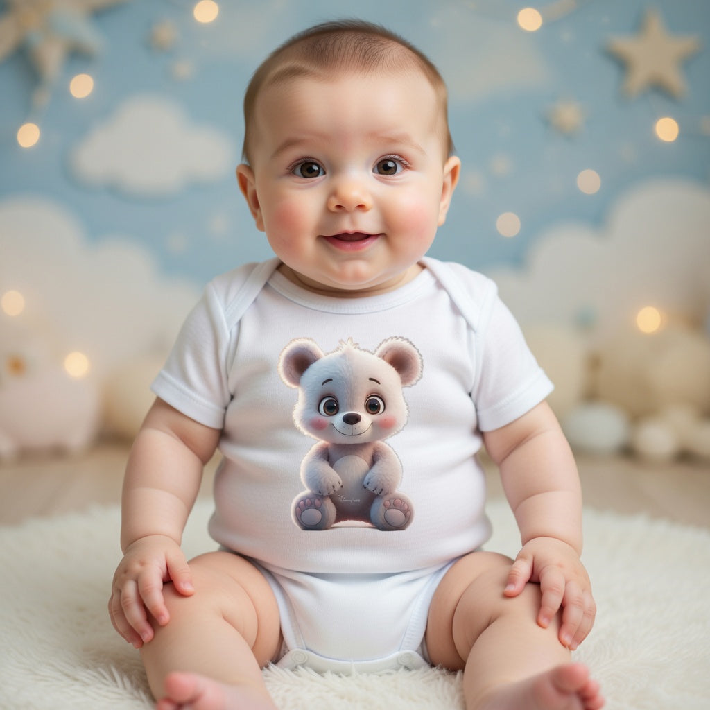🧸 Soft Baby Bodysuit – Teddy Bear Design