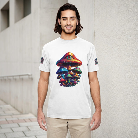 T-Shirt Bio Unisexe Tommy Spark Champignons Psychédéliques | Econscious EC1000 Tee Trippy Mushroom Retro Neon Festival Rave
