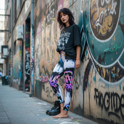 Legging de Yoga Graffiti Taille Haute Femme