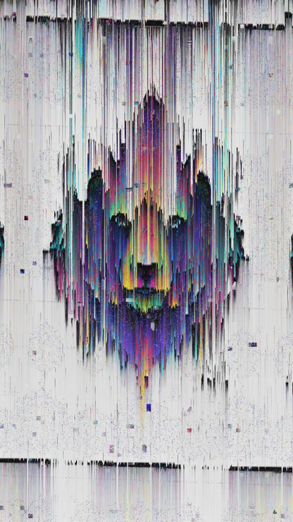 Toile Encadrée Ours Neon Psychédélique -  Trippy Art