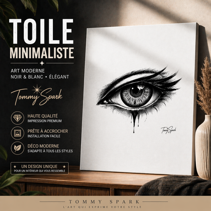 Tableau Œil Noir & Blanc | Art Minimaliste Moderne